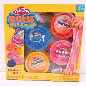 Play-Doh 8 Retro Mix & Play Scented Butter Cloud, Super Stretch, Foam New In Box